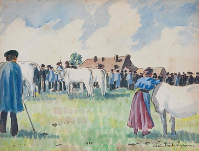 Paulémile Pissarro - Le marché aux bestiaux